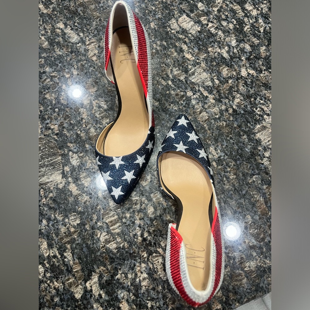 Stunning Patriotic Rhinestone pumps